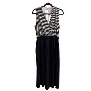 Sandra Darren Women’s Navy & White Jumpsuit Sz M Resortwear Summer Party